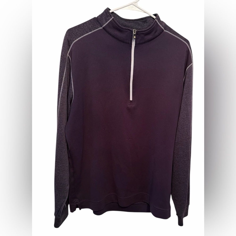 FootJoy Blue gray Long Sleeve 1/4 Zip Golf Pullover Sweater Men's Size Large